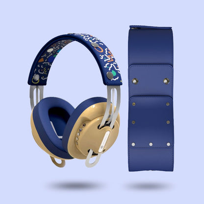 Desert Yellow Modular Headphones - Yellow with Blue Cushions and Youth Blue Headband Components